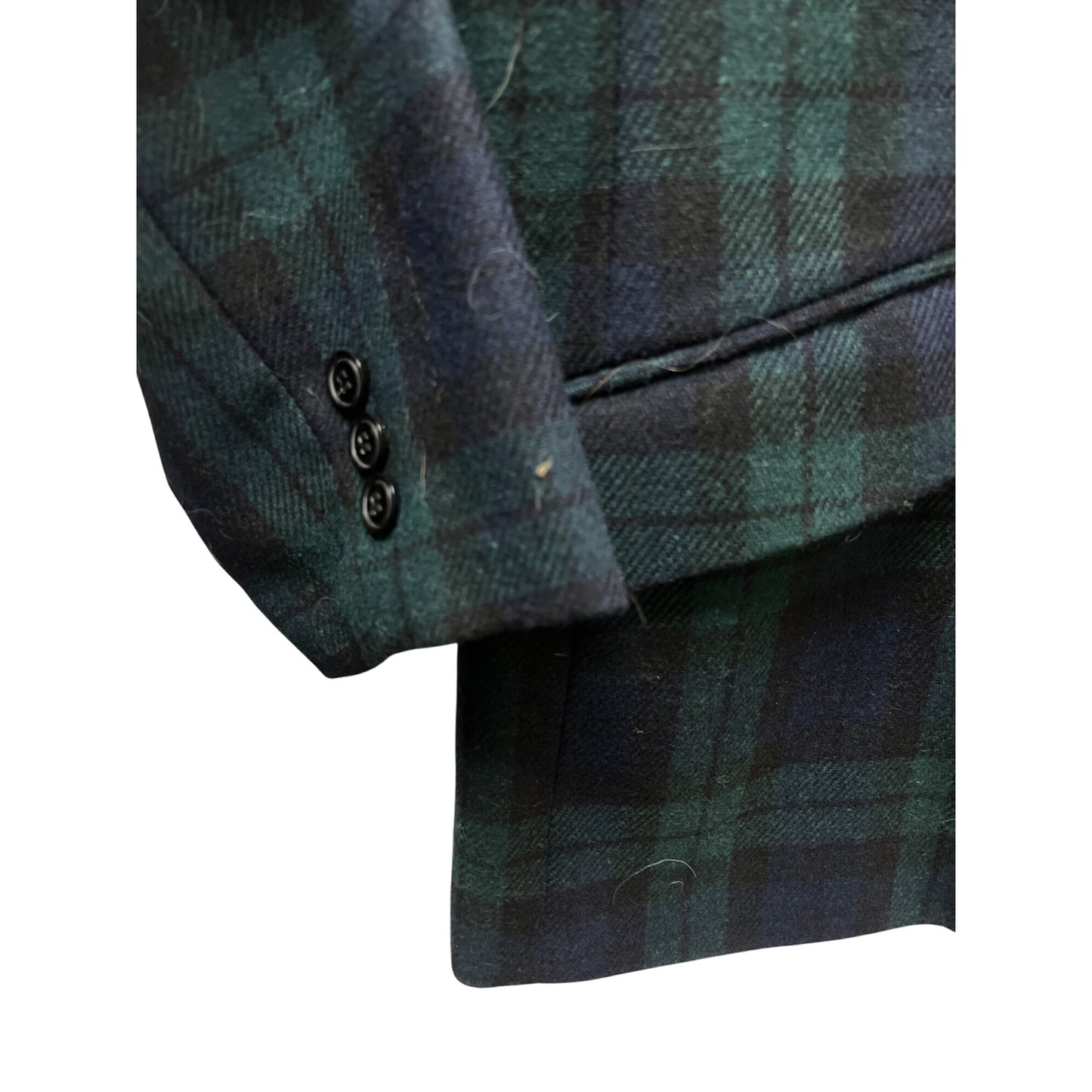 White Stag NWT Vintage Deadstock Green & Blue Wool Tartan Blazer