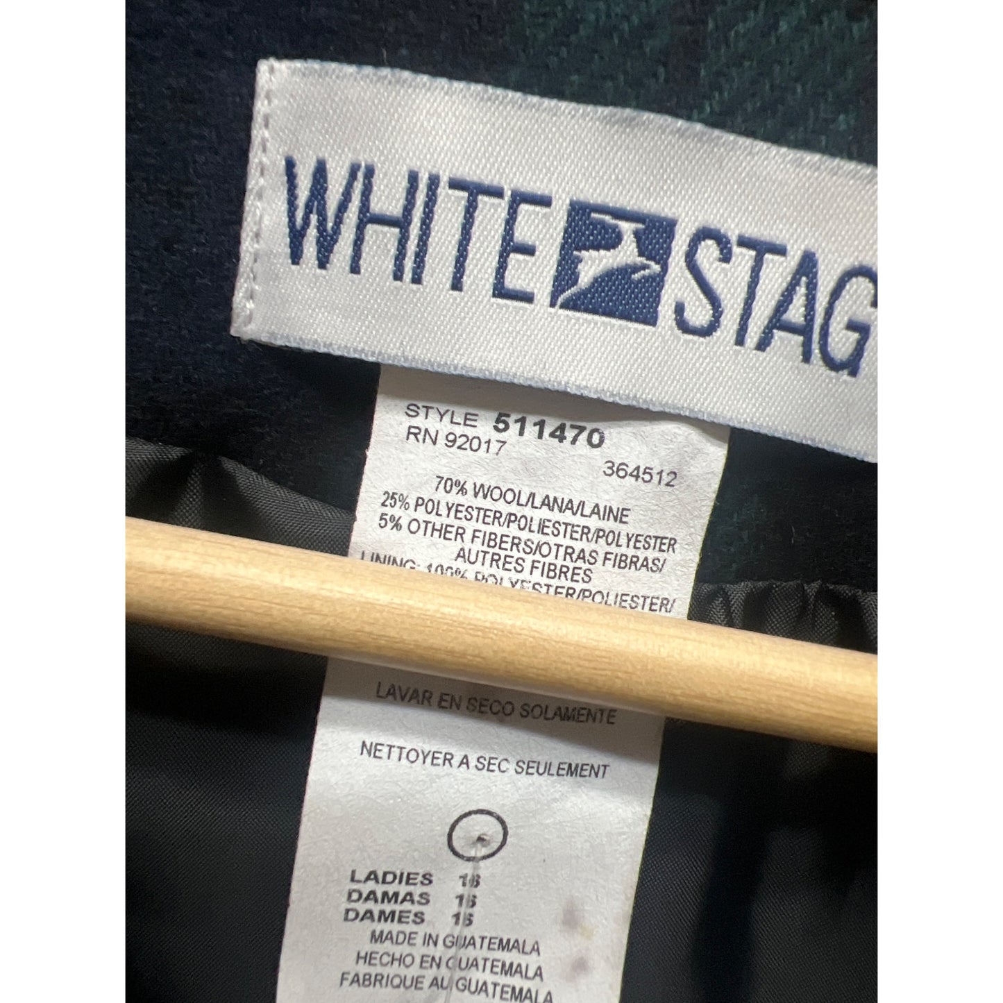 White Stag NWT Vintage Deadstock Green & Blue Wool Tartan Blazer