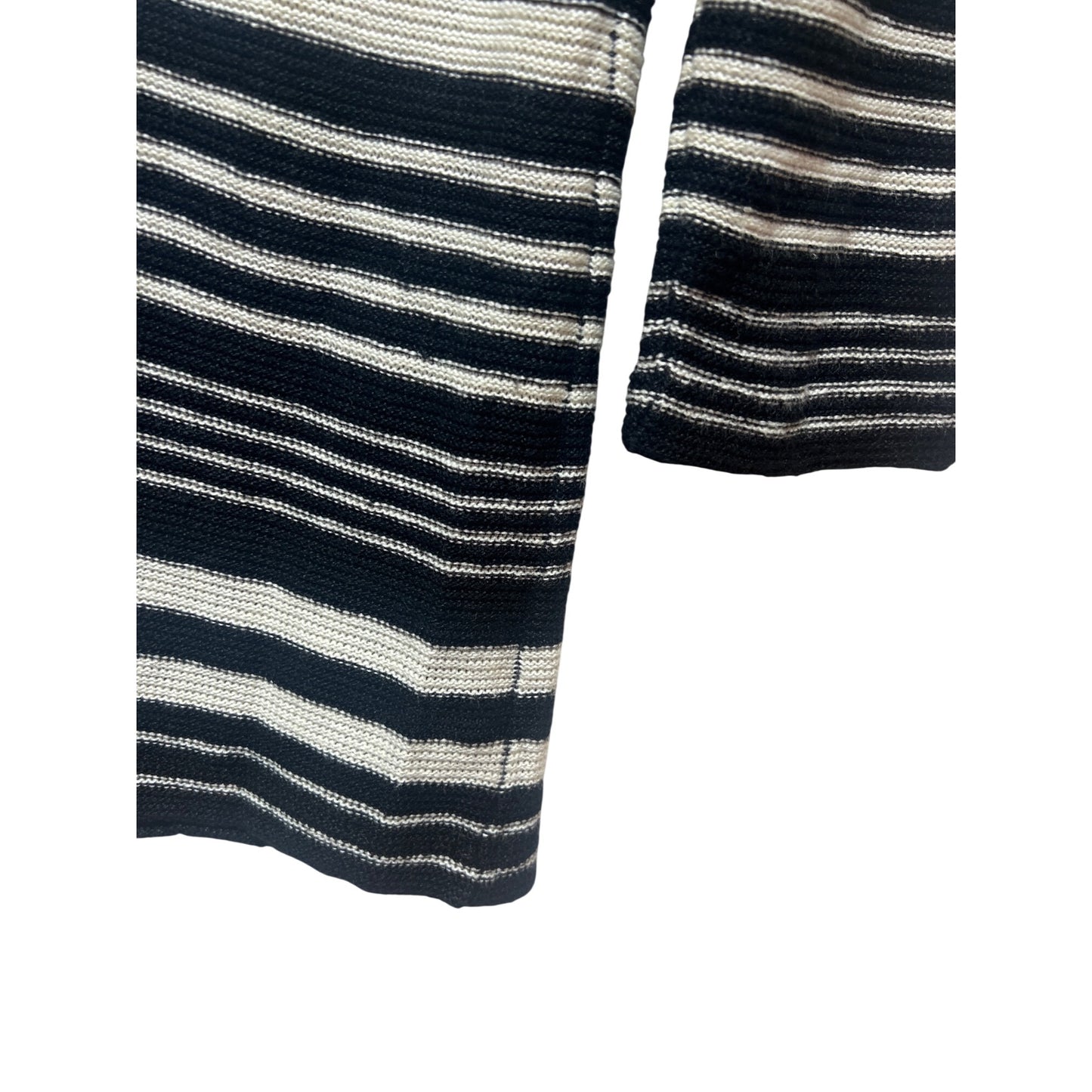 Lauren Jean Company Petite Striped Knit Black & White Linen Blend 3/4 Sleeve Sweater PS