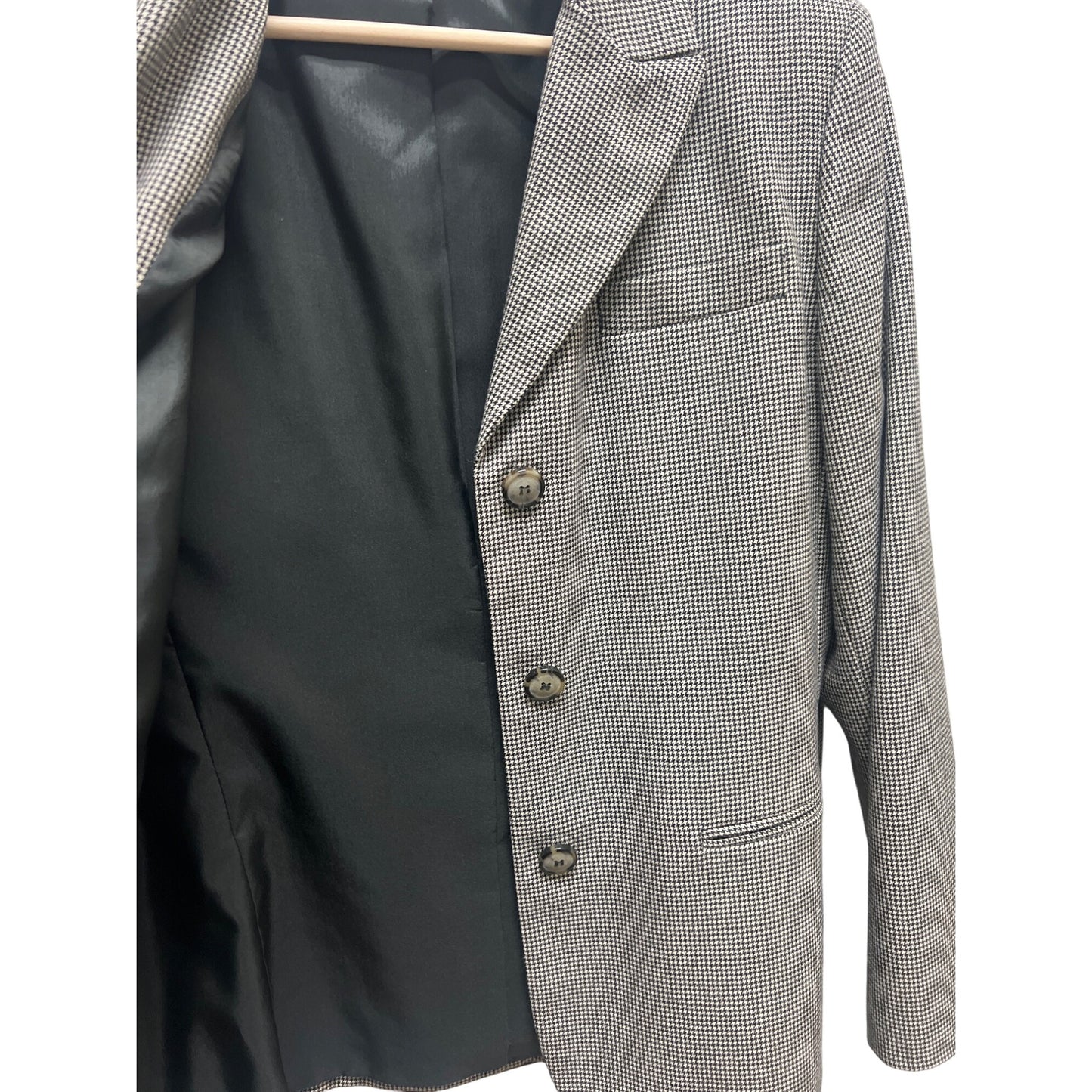 Harvé Benard Gray Houndstooth Skirt Suit Set