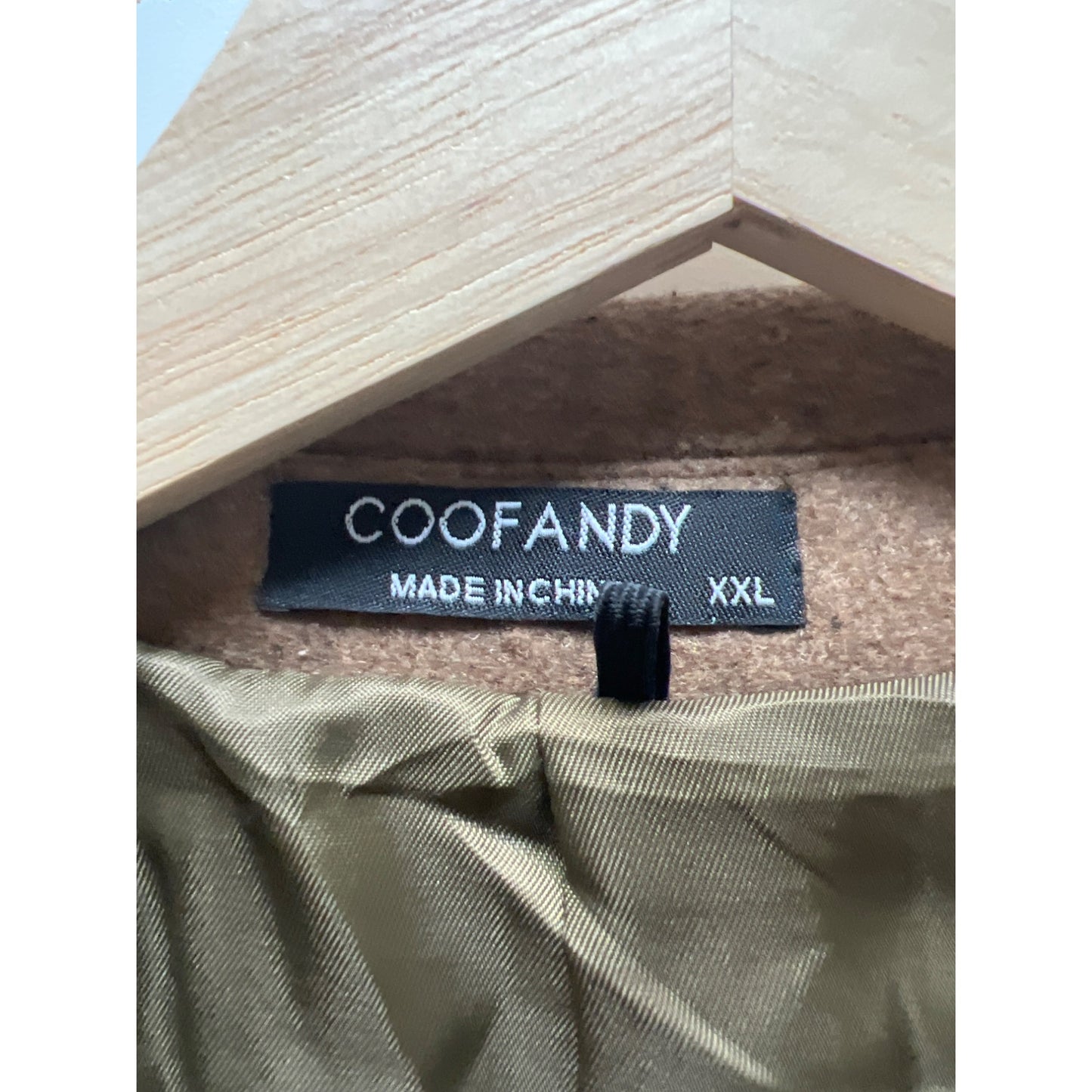 Coofandy Brown 3 Button Wool Feel Overcoat