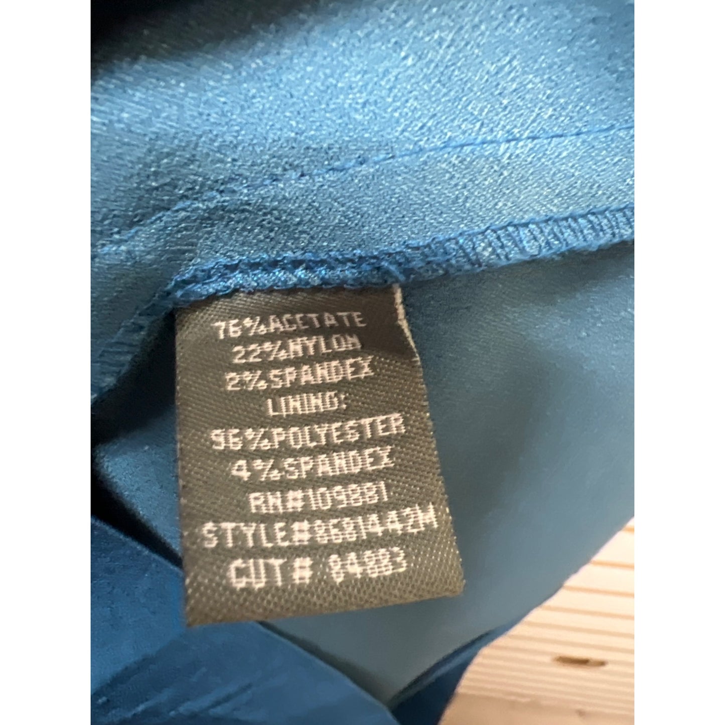 Donna Ricco Peacock Blue Satin Bodycon Cocktail Dress