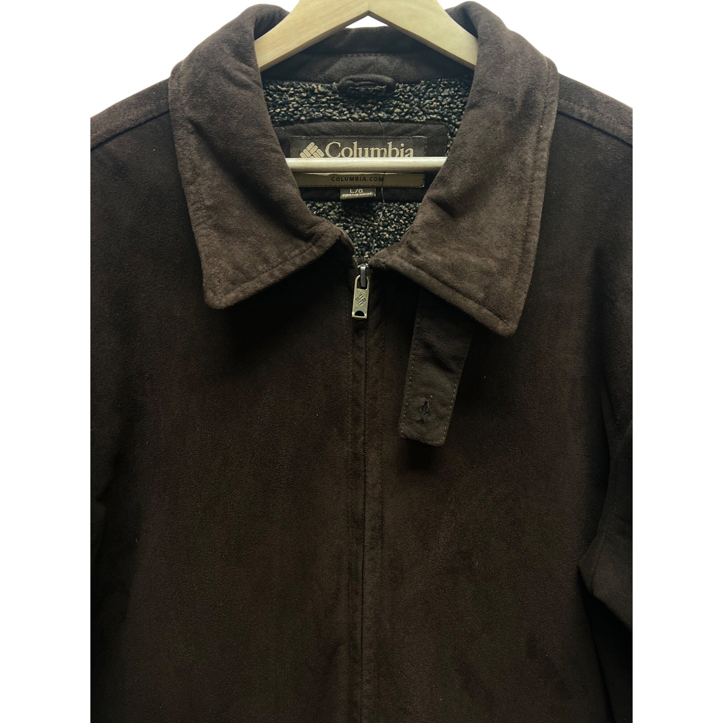 Columbia Vintage 90's Faux Suede Brown Fleece Lined Chore Barn Coat