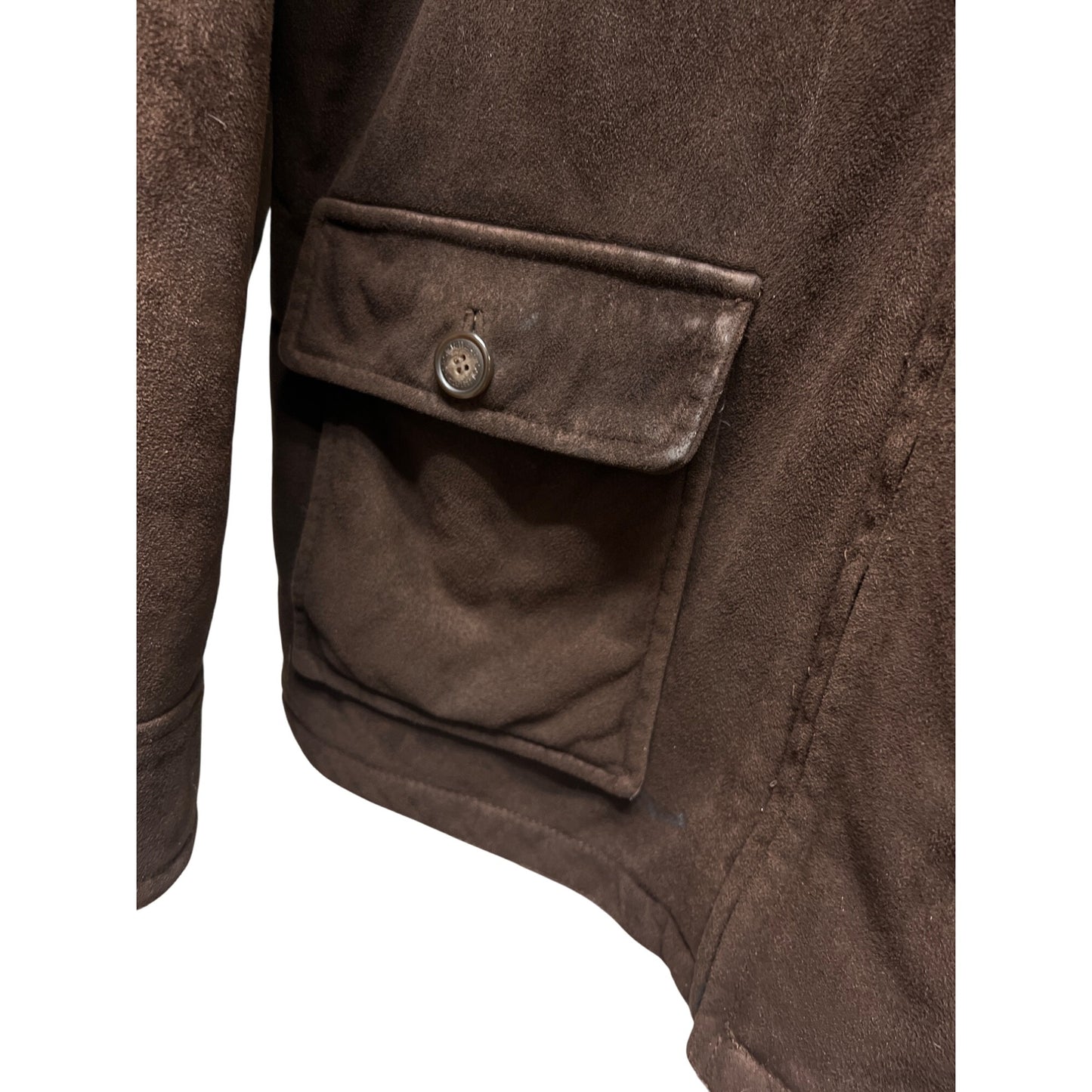 Columbia Vintage 90's Faux Suede Brown Fleece Lined Chore Barn Coat