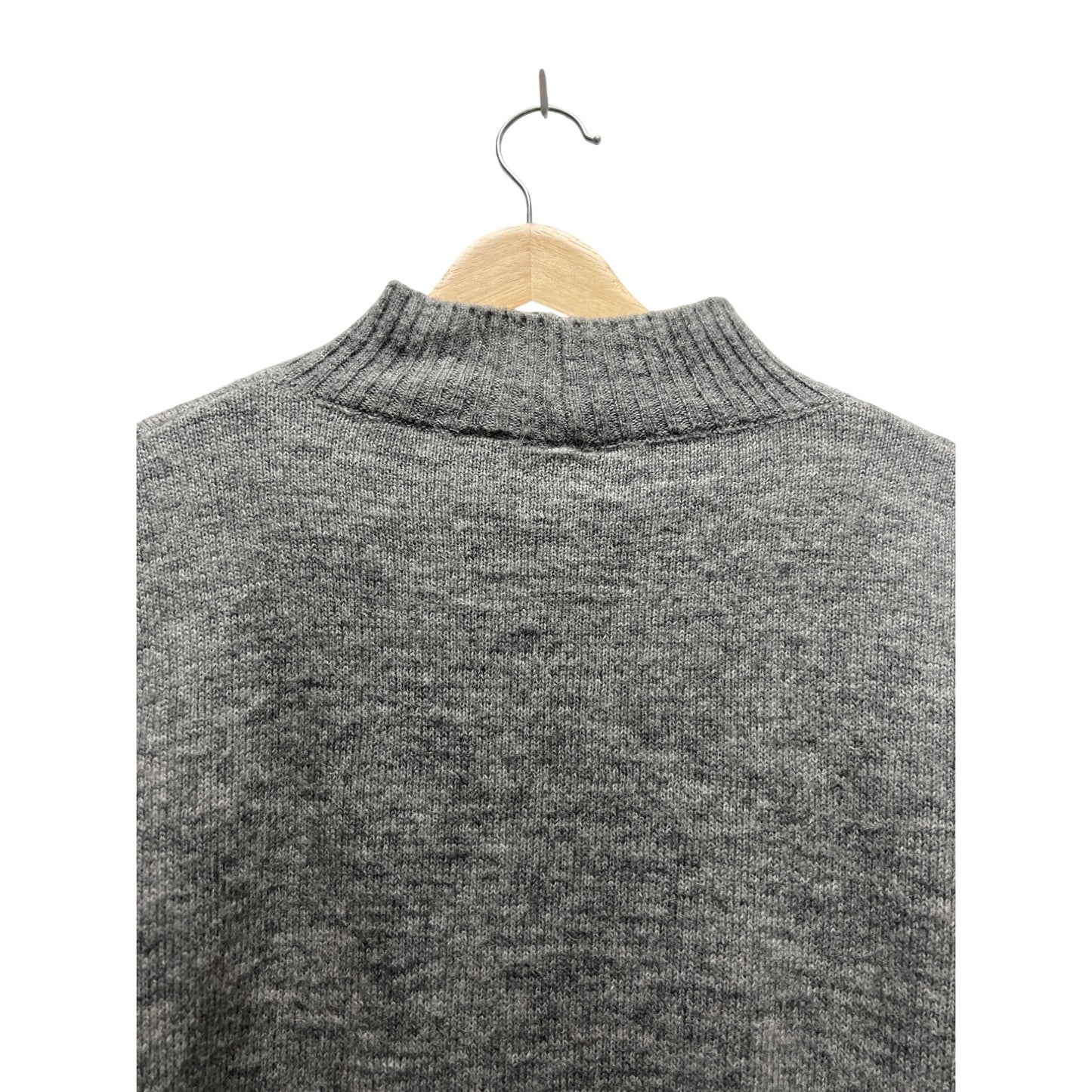 Anthropologie Moth Gray & Green Wool Blend Mock Neck Scotty Dog Sweater