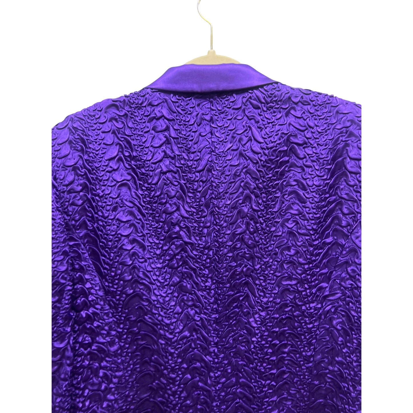 Donna Vinci Purple Textured Satin Trench Coat Dress Purple Rain