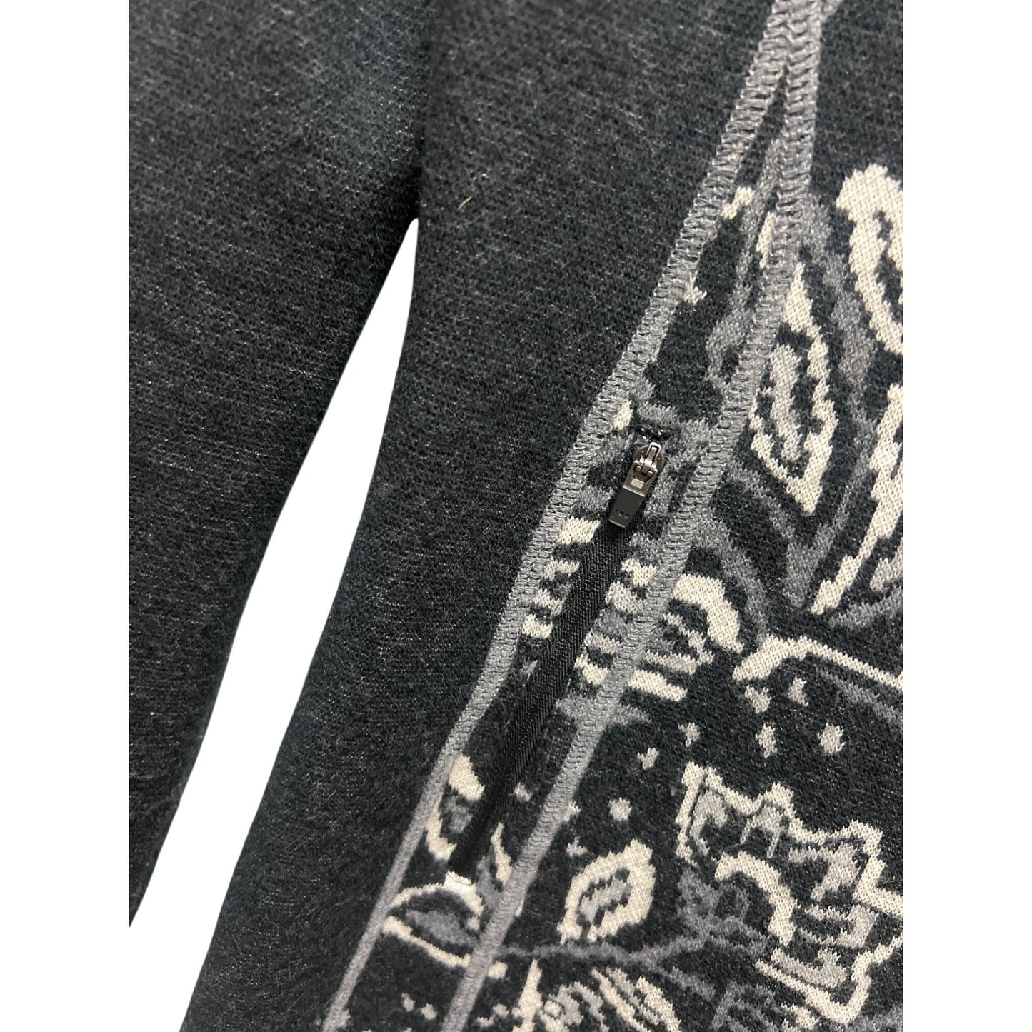 Title Nine Gray Floral Merino Wool Wrap it Up Sweater Dress