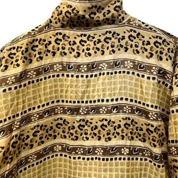 Active Studio Vintage 80’s Silk Leopard Track Jacket