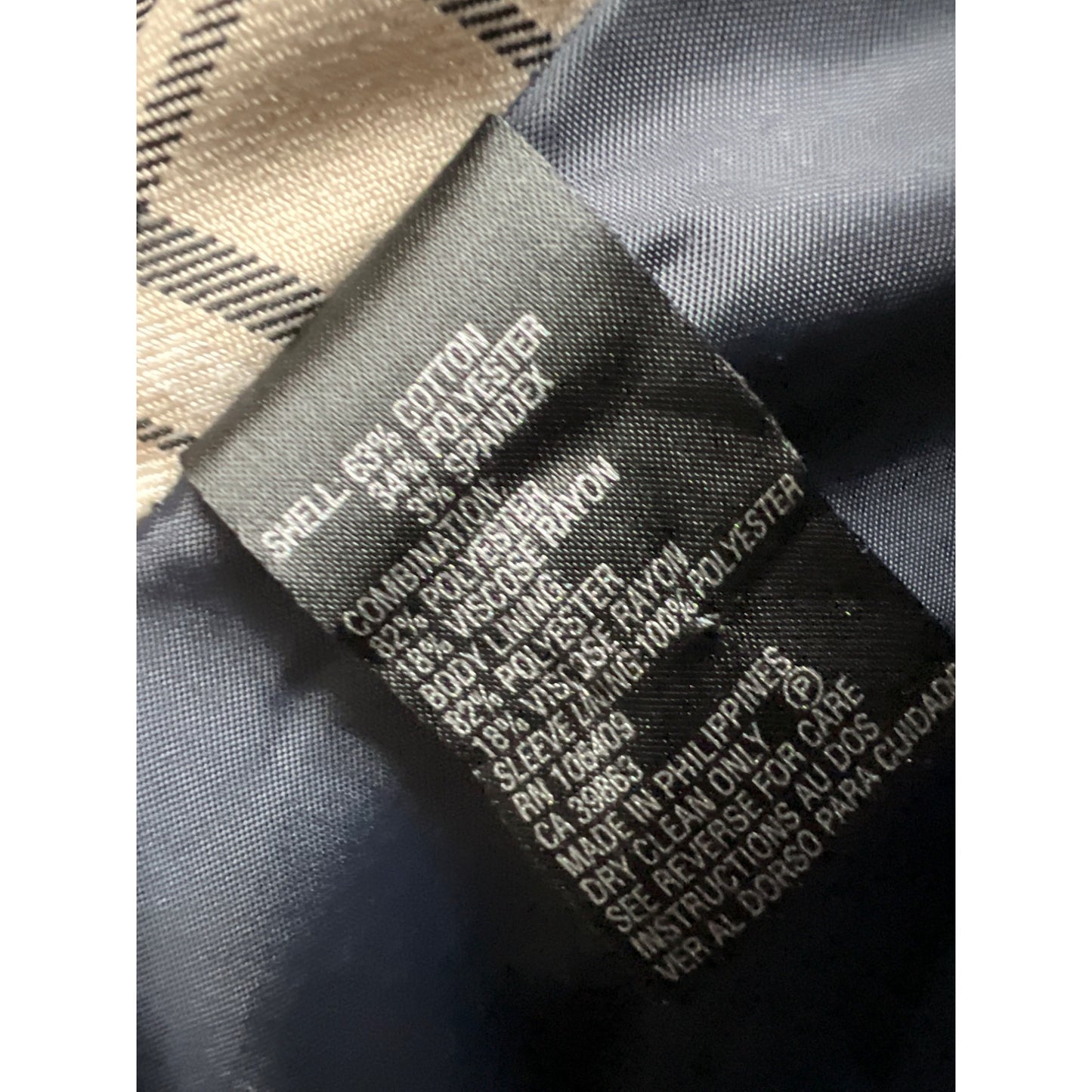 Tahari Arthur S Levine Navy Chambray Plaid Trim Skirt Suit