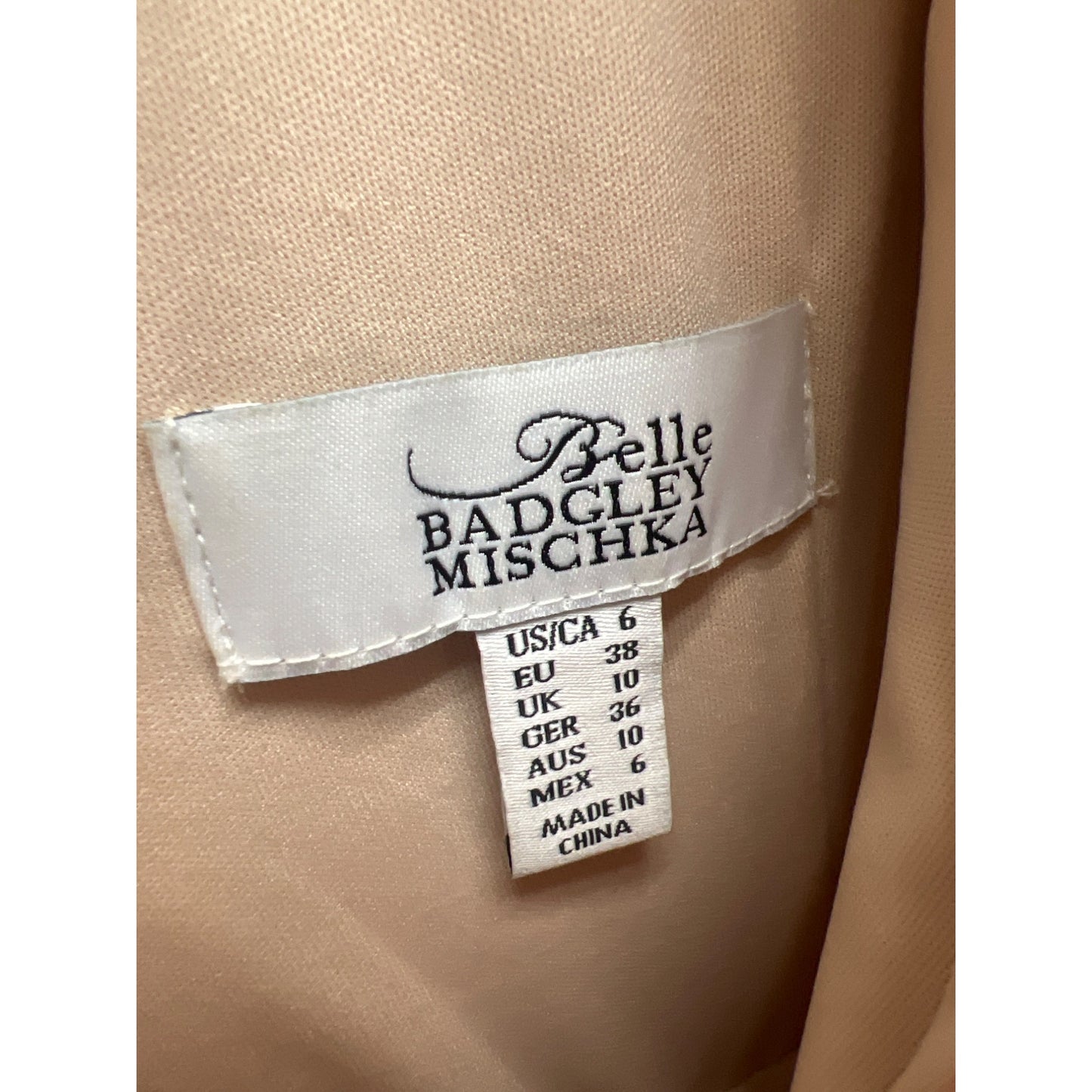 Belle Badgley Mischka Rose Gold Sequin Formal Evening Gown