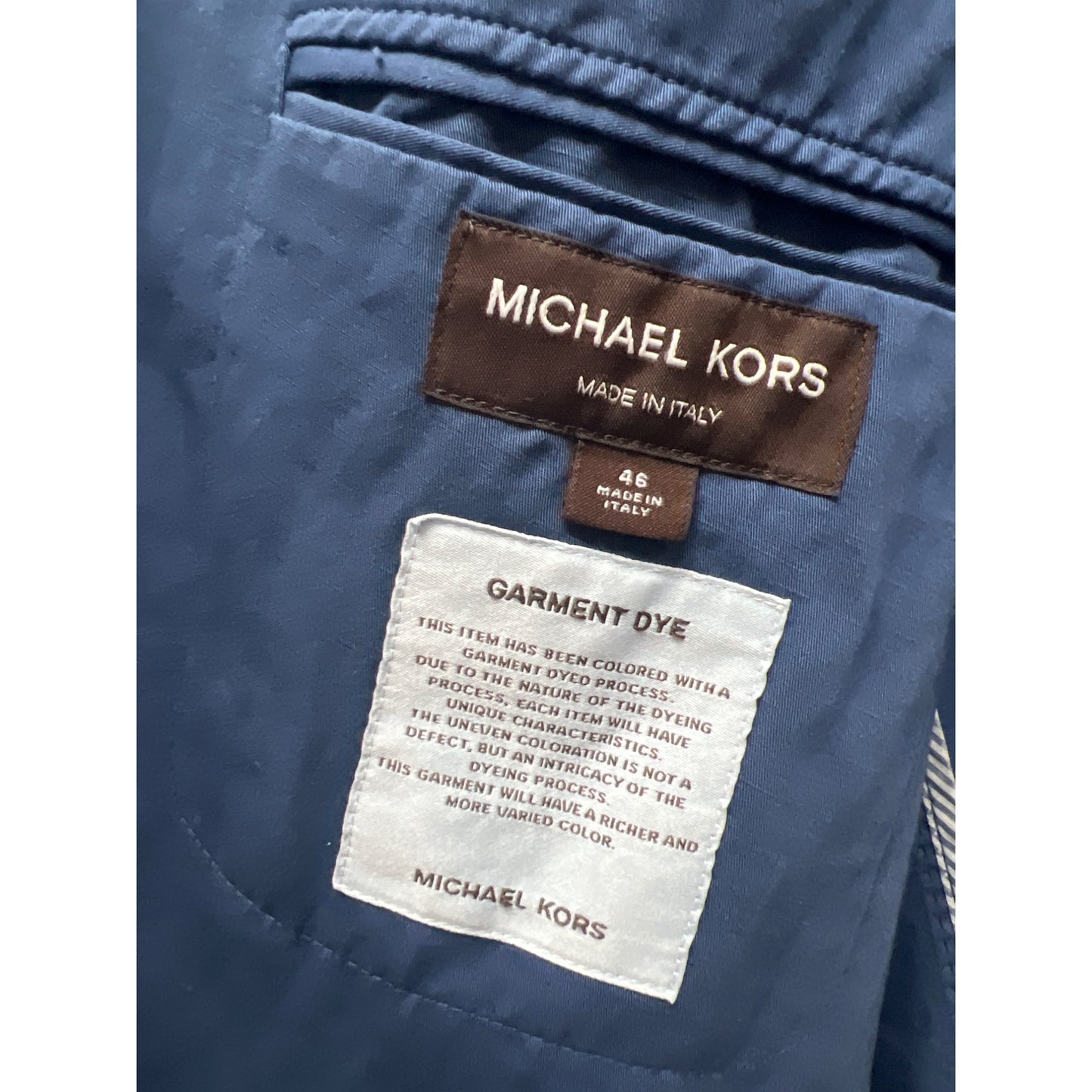 Michael Kors Italy Blue Linen Blend Blazer Peacoat