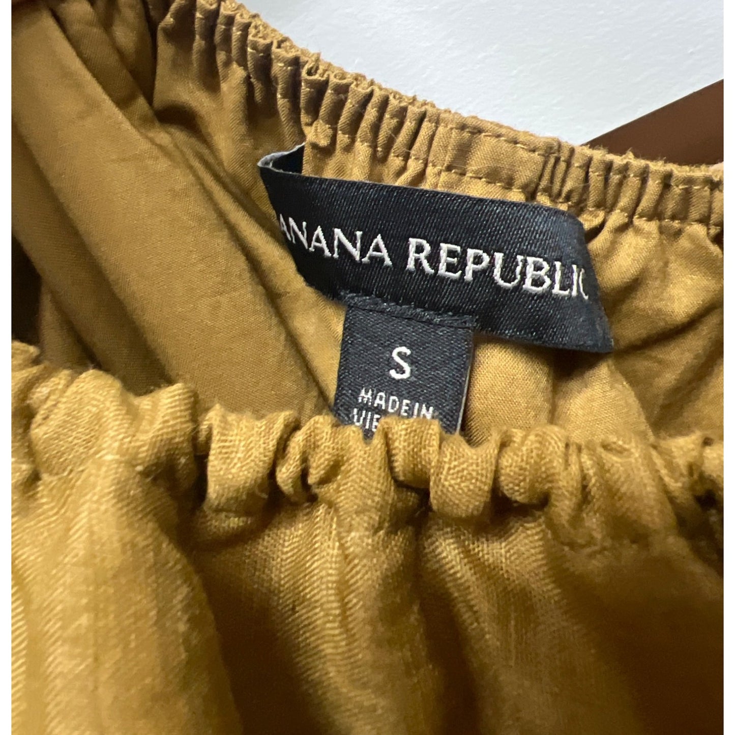 Banana Republic Olive Ramie Gathered Maxi Dress