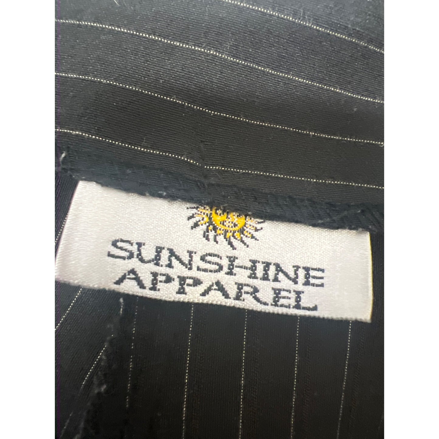 Sunshine Apparel Vintage Y2K Black Pinstripe Bootcut Asymmetrical Waist Dress Pants