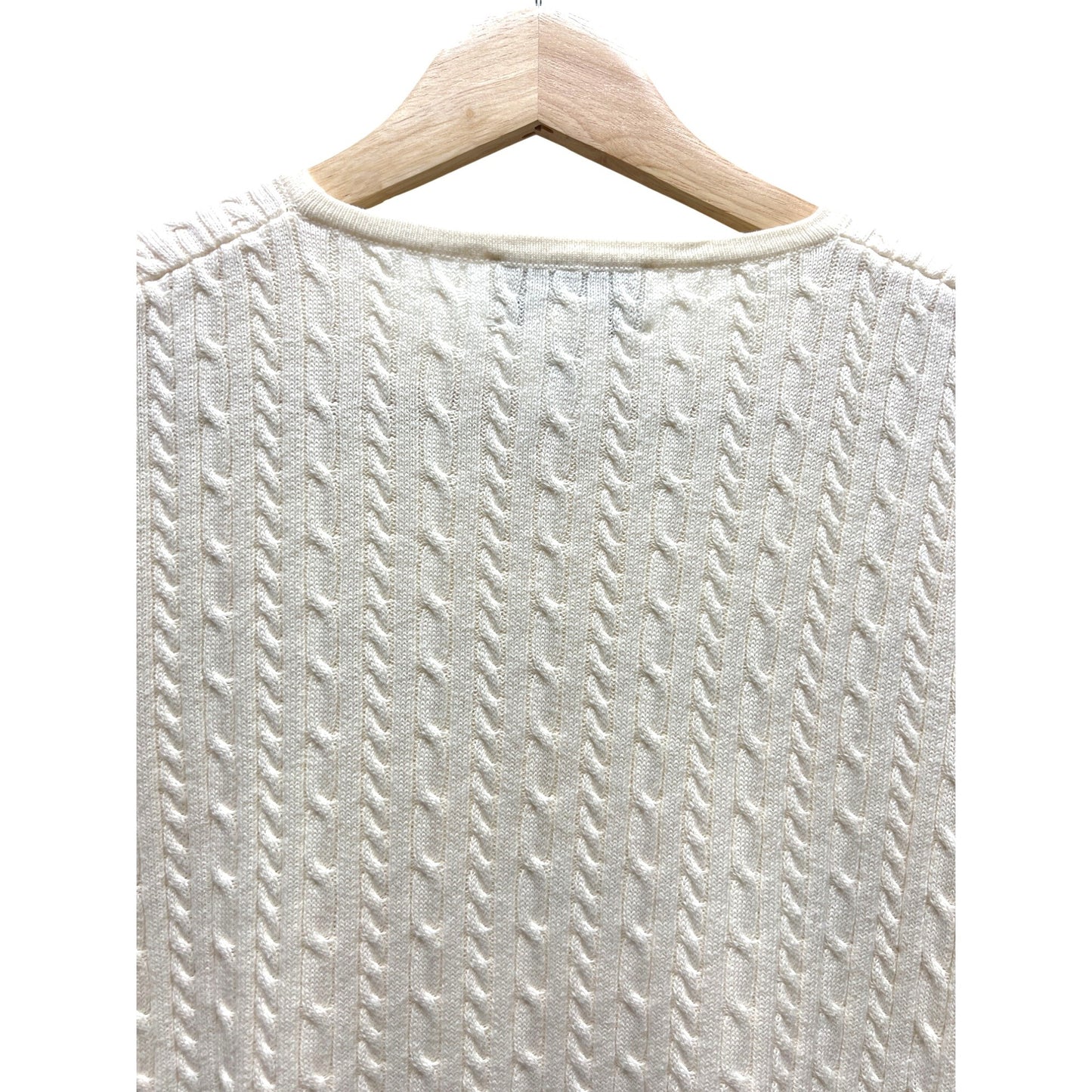 Pendleton Vintage Ivory Short Sleeved Ribbed Crew Neck Cotton Sweater