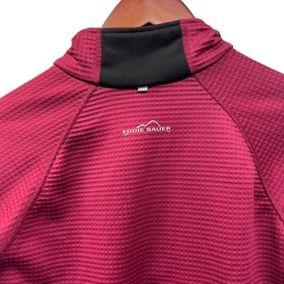 Eddie Bauer Magenta and Black Quarter Zip Pullover