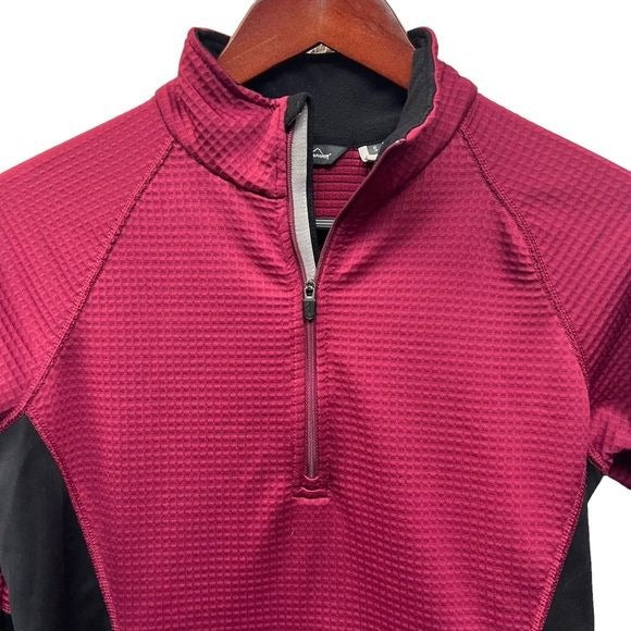 Eddie Bauer Magenta and Black Quarter Zip Pullover