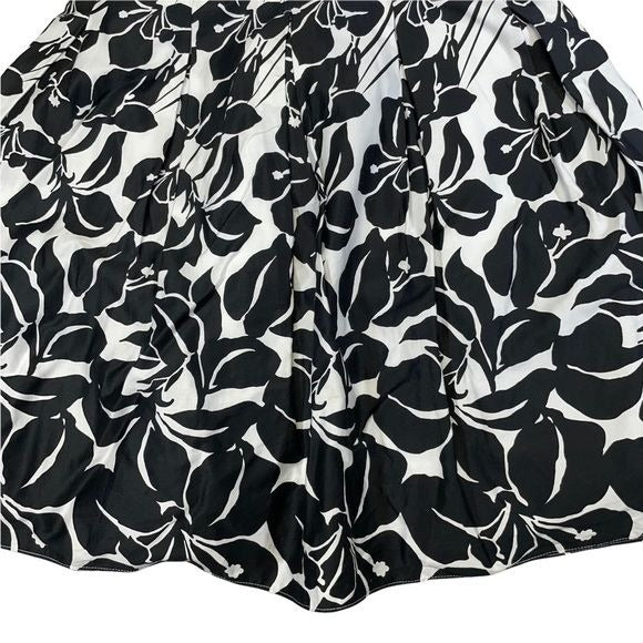 White House Black Market Strapless Floral Corset Dress with Full Skirt