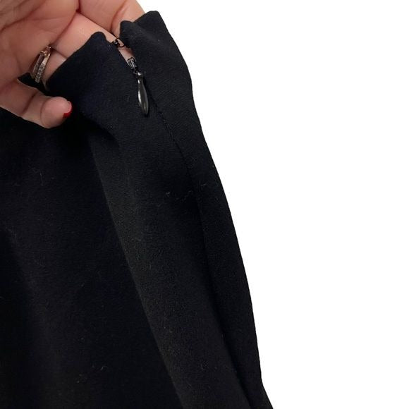 NY Collection Black Knit Pencil Skirt with Ruffle Detail