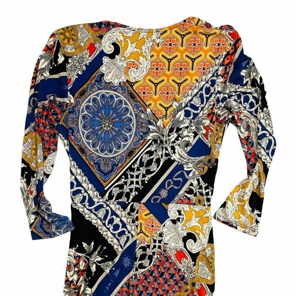 Cameo Multi Color Bodycon Wrap Dress