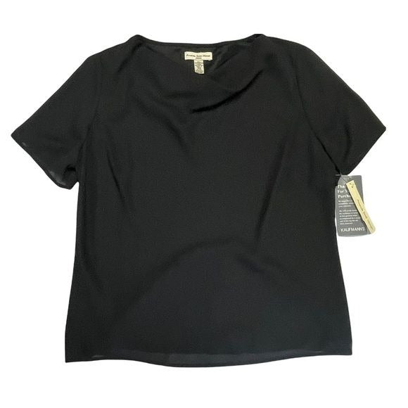 Amanda Smith NWT Black Short Sleeve Career Blouse