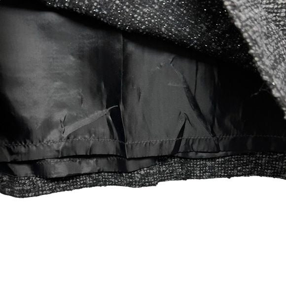 Liz Claiborne Black And Sparkle Tweed Wool Blend Pencil Skirt