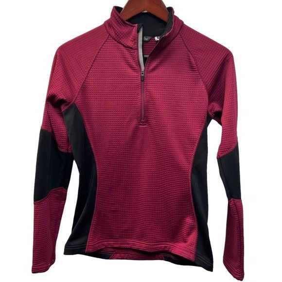 Eddie Bauer Magenta and Black Quarter Zip Pullover
