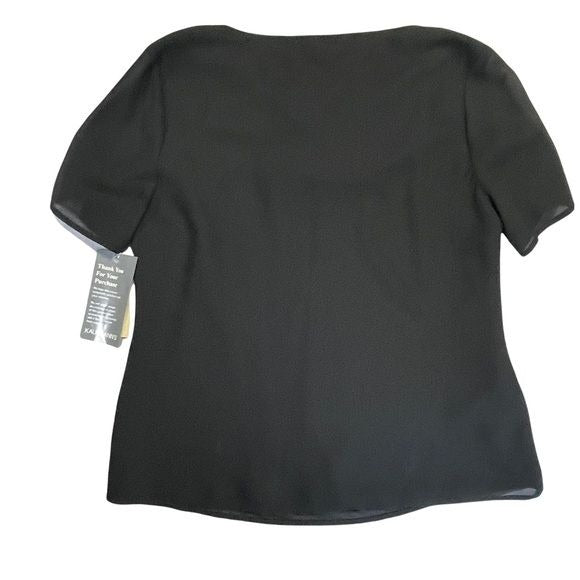 Amanda Smith NWT Black Short Sleeve Career Blouse