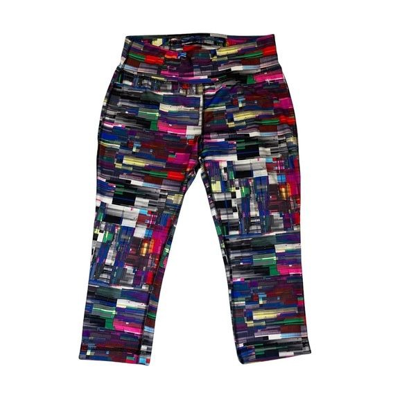 Danskin Multi Colored Mid Calf High Rise Active Wear Leggings