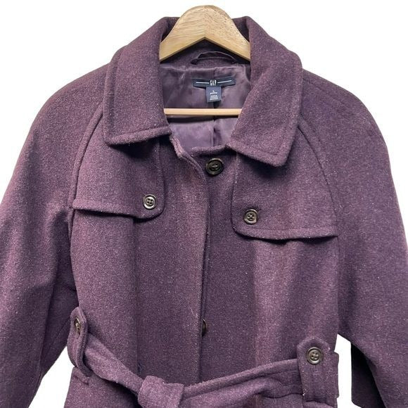 Gap Petites Purple Wool Winter Overcoat
