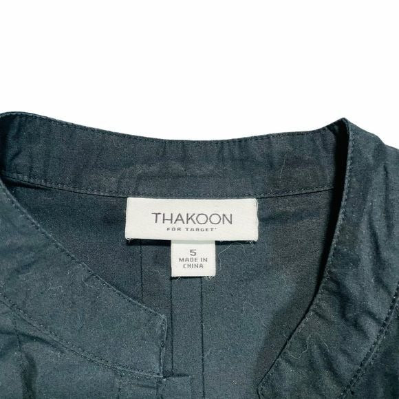 Thakoon for Target Black Pleated Drop Waist Shirt Dress