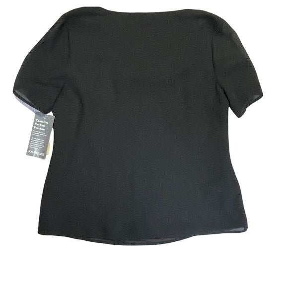 Amanda Smith NWT Black Short Sleeve Career Blouse