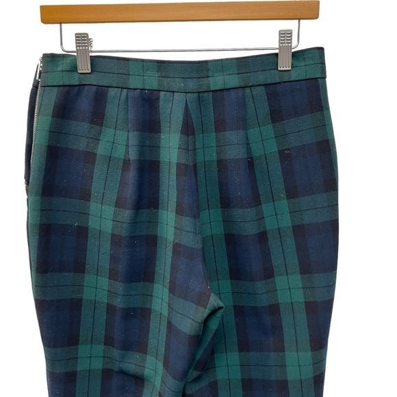 Philosophy Blue and Green Tartan Plaid Skinny Pants with Zipper Pocket