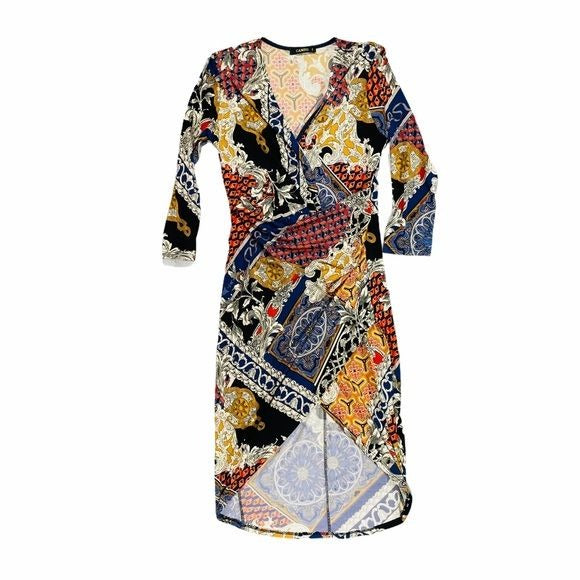 Cameo Multi Color Bodycon Wrap Dress