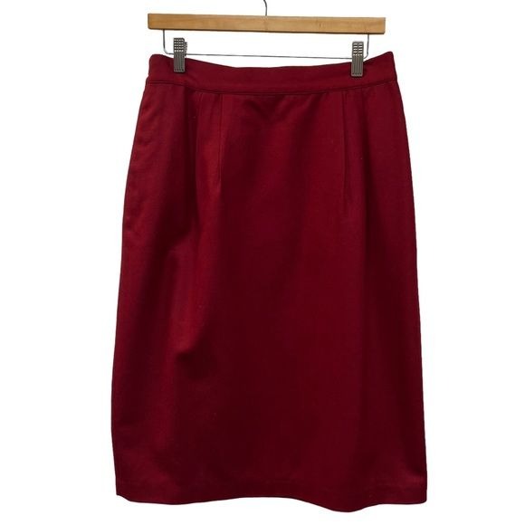 Amanda Smith Vintage Red Wool Pencil Skirt