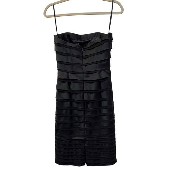 White House Black Market NWT Black Strapless Ribbon Cocktail Dress