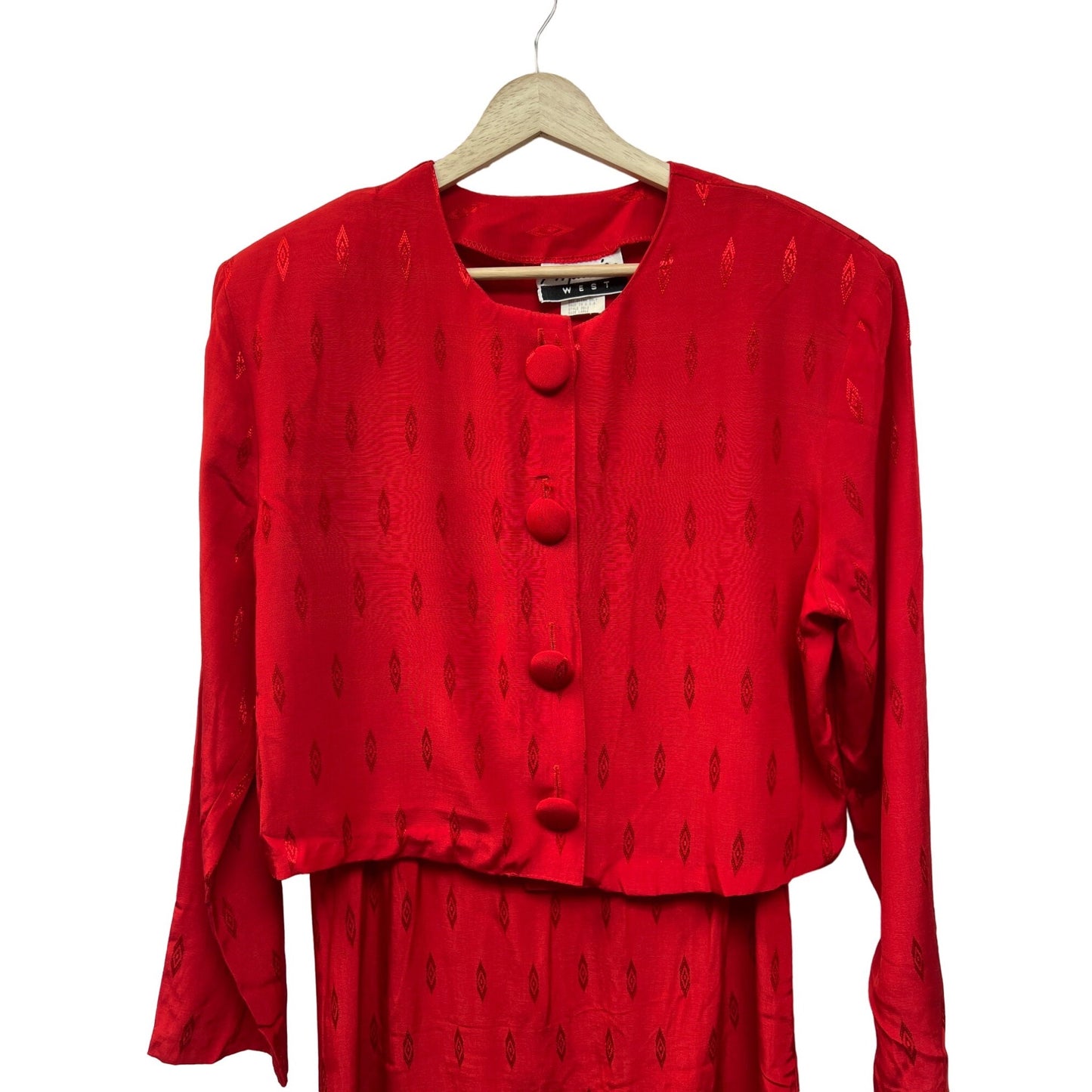 Marnie West Vintage 80's 2 Piece Red Suit Dress