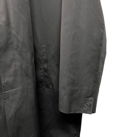 RALPH Ralph Lauren Black Trench Coat with Tartan Wool Liner