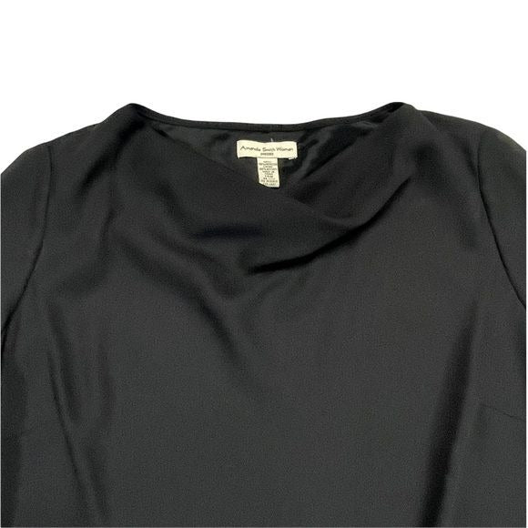 Amanda Smith NWT Black Short Sleeve Career Blouse