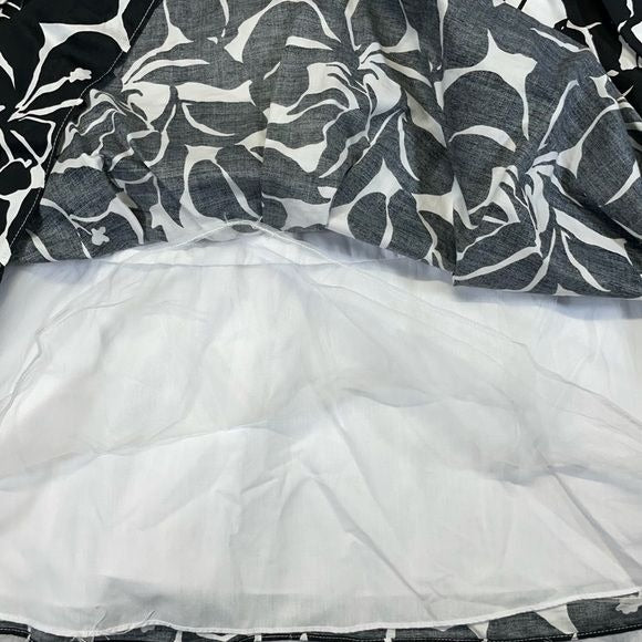 White House Black Market Strapless Floral Corset Dress with Full Skirt