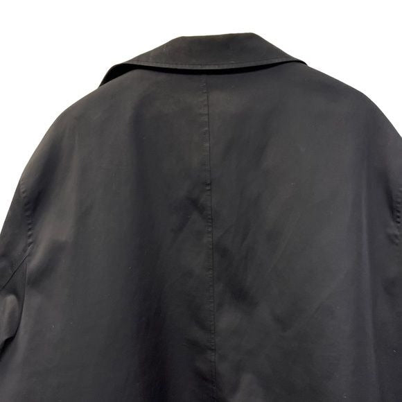 RALPH Ralph Lauren Black Trench Coat with Tartan Wool Liner