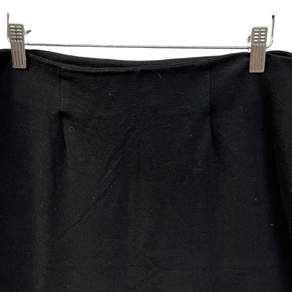 NY Collection Black Knit Pencil Skirt with Ruffle Detail