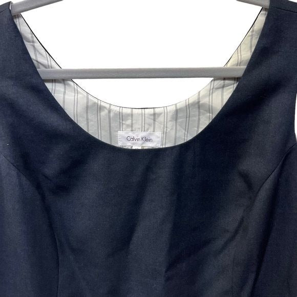Calvin Klein Navy Sleeveless Career Top