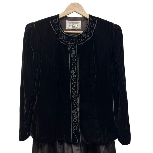 Donna Morgan for NSP Vintage Velvet and Taffeta Special Occasion Dress