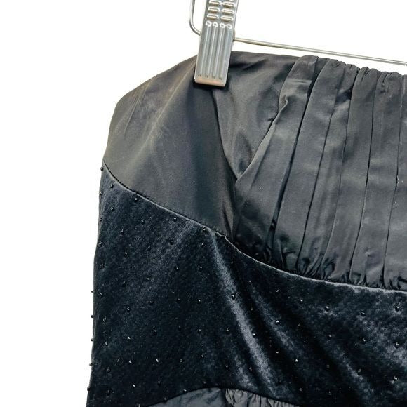 BCBGMaxazria Strapless Empire Waist Little Black Dress