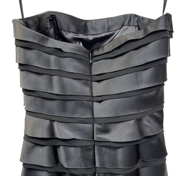 White House Black Market NWT Black Strapless Ribbon Cocktail Dress