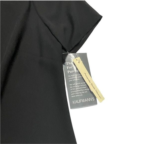 Amanda Smith NWT Black Short Sleeve Career Blouse