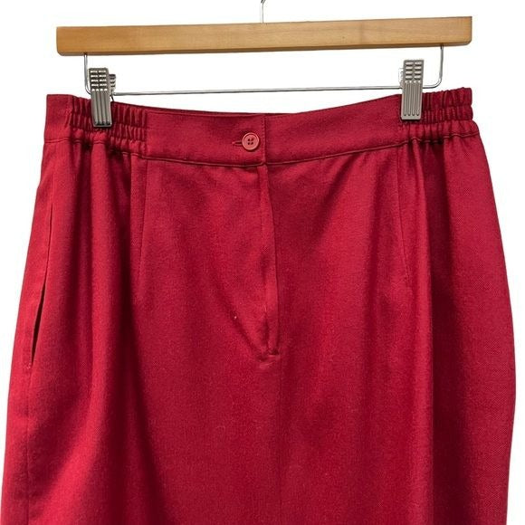 Amanda Smith Vintage Red Wool Pencil Skirt