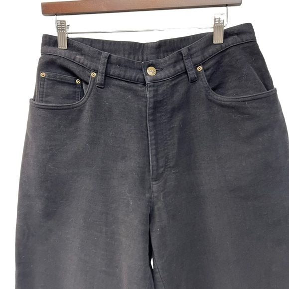 L.L. Bean Vintage Tapered Black High Waist Velour Mom Jeans