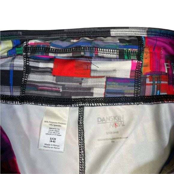 Danskin Multi Colored Mid Calf High Rise Active Wear Leggings
