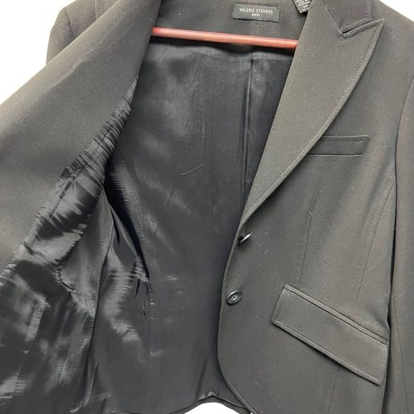 Valerie Stevens Petite Black Career Blazer